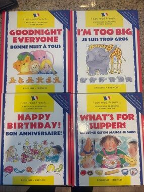 I Can Read French: Bilingual Kids Story Book Set - English/French (Blue/Red)